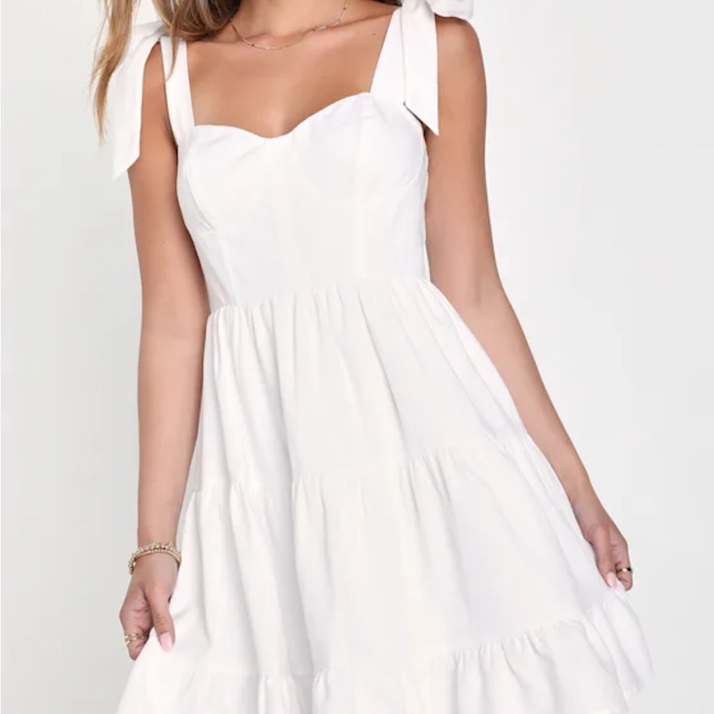 Lulu's White Bow-Tie Mini Dress
